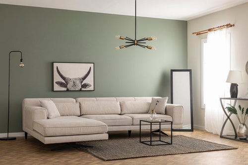 Asir Divano Angolare a sinistro 4 posti in tessuto Jivago Beige