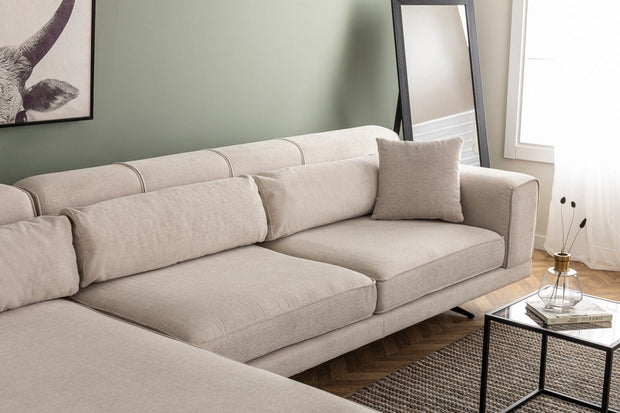 Asir Divano Angolare a sinistro 4 posti in tessuto Jivago Beige