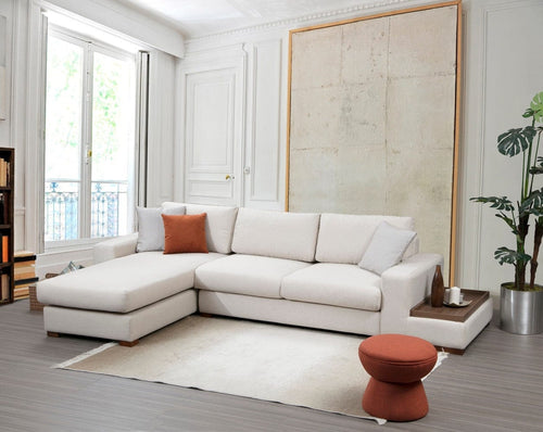 Asir Divano Angolare a sinistro 4 posti in tessuto Loop 18 Beige
