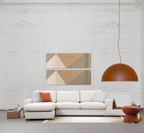 Asir Divano Angolare a sinistro 4 posti in tessuto Loop 18 Beige