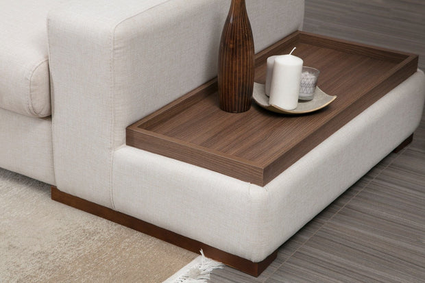 Asir Divano Angolare a sinistro 4 posti in tessuto Loop 18 Beige