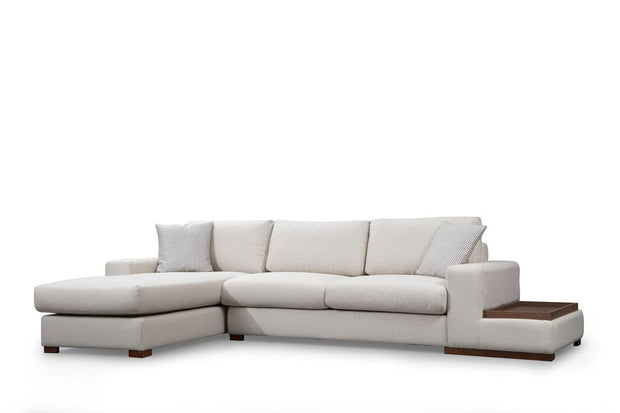 Asir Divano Angolare a sinistro 4 posti in tessuto Loop 18 Beige