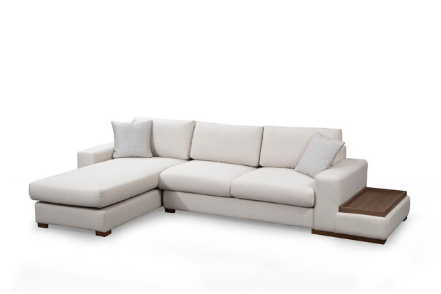 Asir Divano Angolare a sinistro 4 posti in tessuto Loop 18 Beige