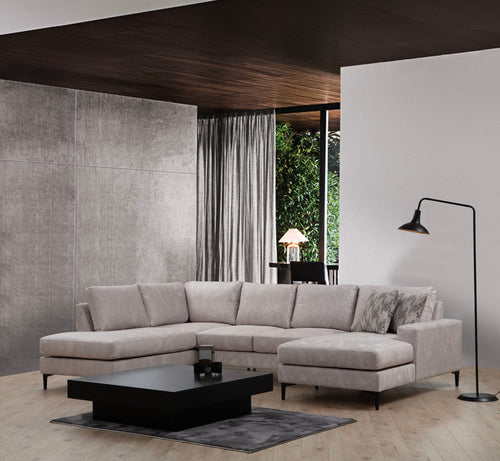Asir Divano Angolare a sinistro 4 posti in tessuto Porto Beige