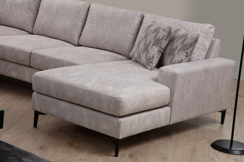 Asir Divano Angolare a sinistro 4 posti in tessuto Porto Beige