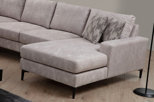 Asir Divano Angolare a sinistro 4 posti in tessuto Porto Beige
