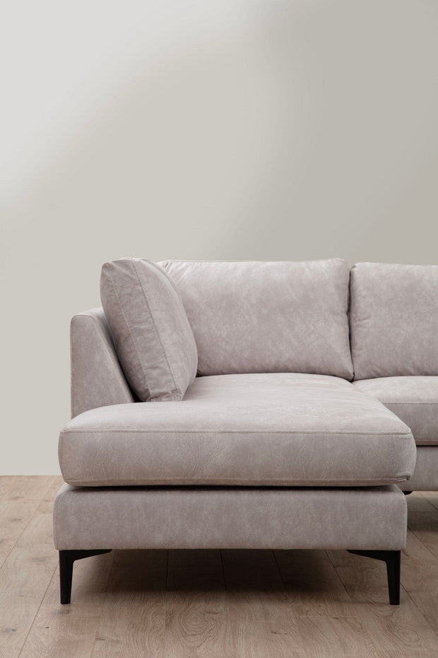 Asir Divano Angolare a sinistro 4 posti in tessuto Porto Beige