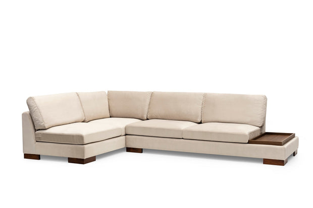 Asir Divano Angolare a sinistro 4 posti in velluto Tulip Beige