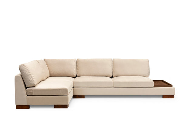 Asir Divano Angolare a sinistro 4 posti in velluto Tulip Beige