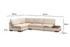 Asir Divano Angolare a sinistro 4 posti in velluto Tulip Beige