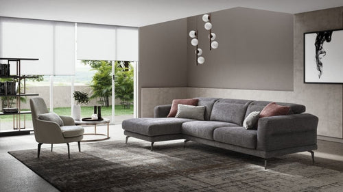 LeComfort Divano Angolare a sinistro 4 posti Lambis Grigio