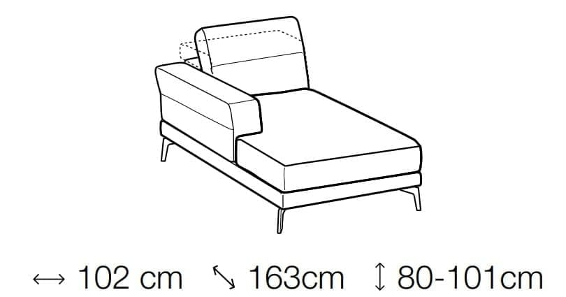 LeComfort Divano Angolare a sinistro 4 posti Lambis Grigio