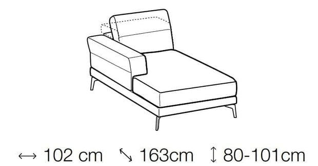 LeComfort Divano Angolare a sinistro 4 posti Lambis Grigio