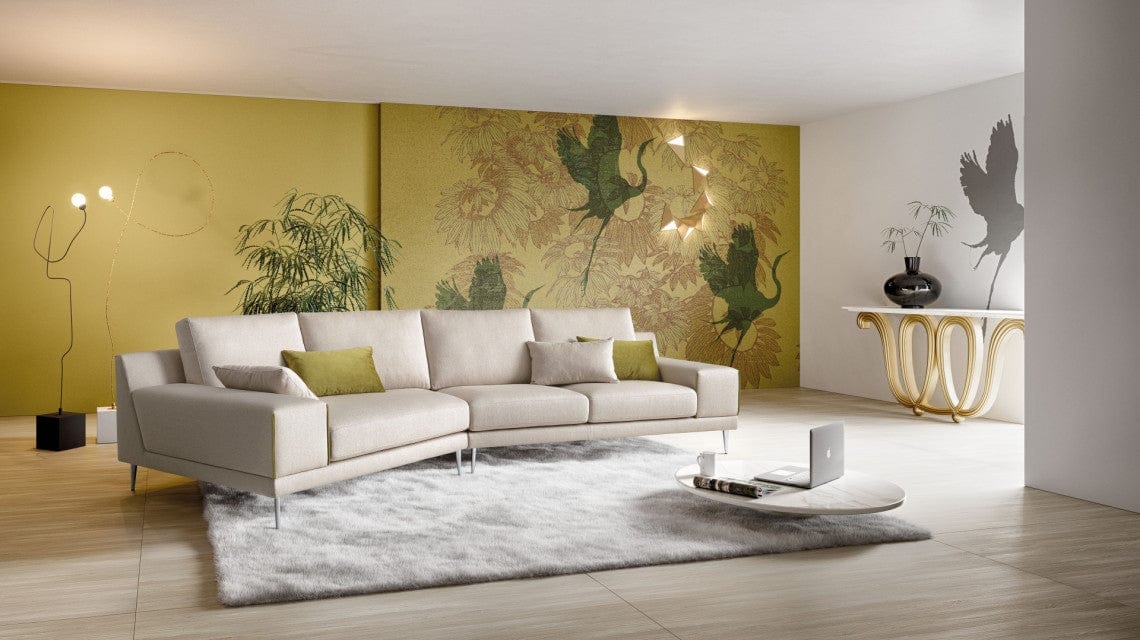 Divano Angolare a sinistro 4 posti Pontis Beige
