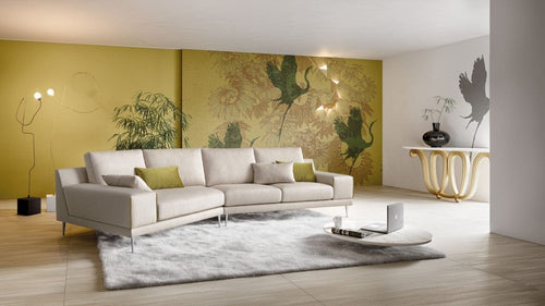 Divano Angolare a sinistro 4 posti Pontis Beige