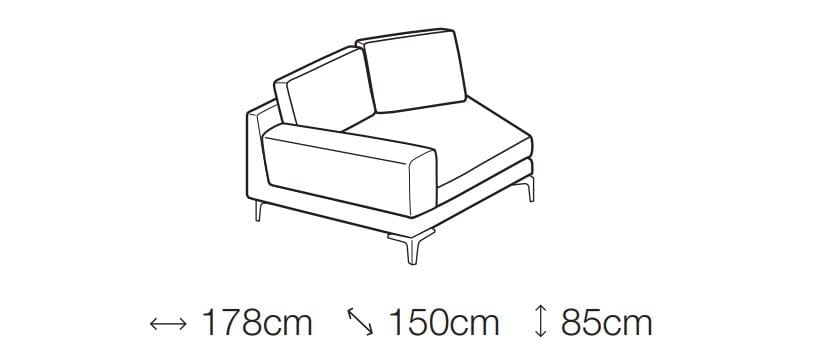 LeComfort Divano Angolare a sinistro 4 posti Pontis Beige