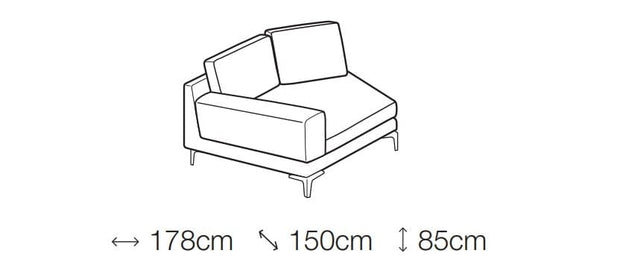 LeComfort Divano Angolare a sinistro 4 posti Pontis Beige