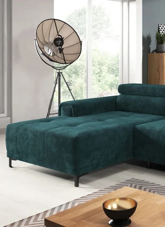 Wersal Divano Angolare a sinistro 4 posti Voltaire Mini Verde
