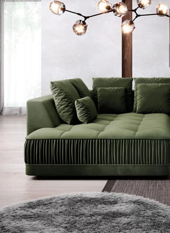 Wersal Divano Angolare a sinistro 4 posti Zora Verde