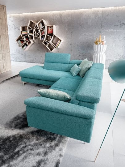 LeComfort Divano Angolare a sinistro 5 posti Gretis Turchese