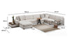 Asir Divano Angolare a sinistro 5 posti in tessuto Loop 10 Beige