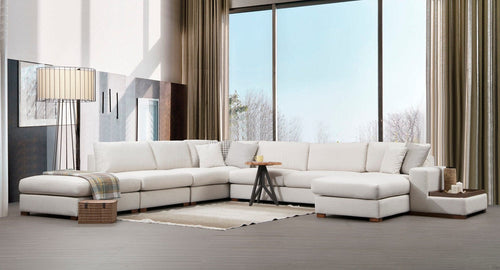 Asir Divano Angolare a sinistro 5 posti in tessuto Loop 8 Beige