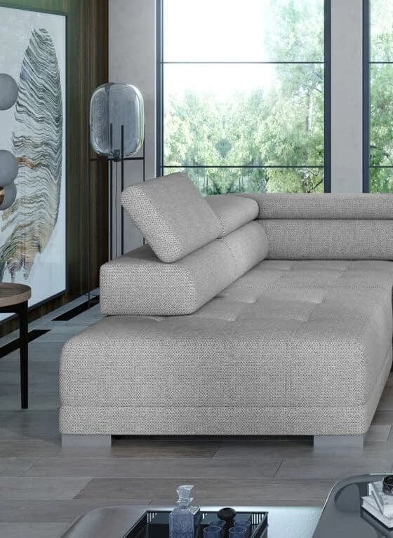 Wersal Divano Angolare a sinistro 6 posti Campis XL Grigio