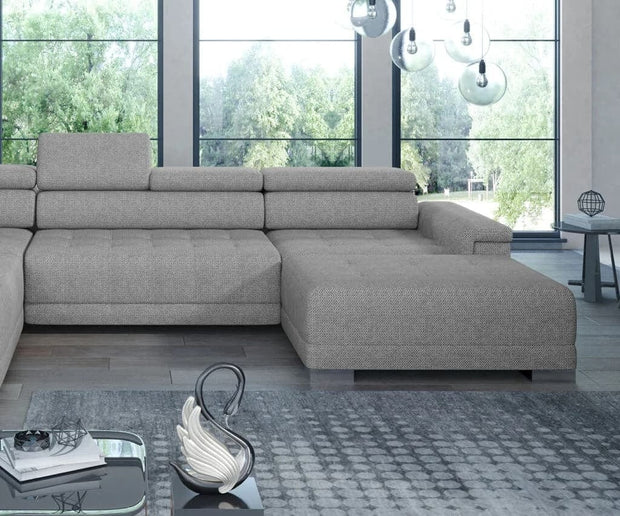 Wersal Divano Angolare a sinistro 6 posti Campis XL Grigio