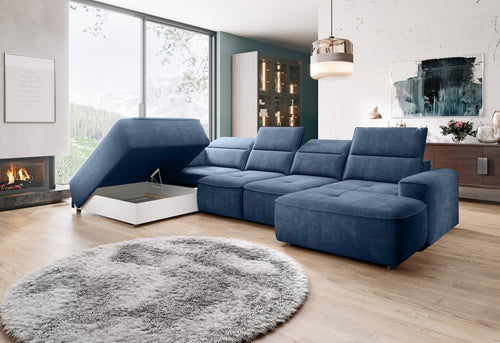 Wersal Divano Angolare a sinistro 6 posti Combi XL Blu