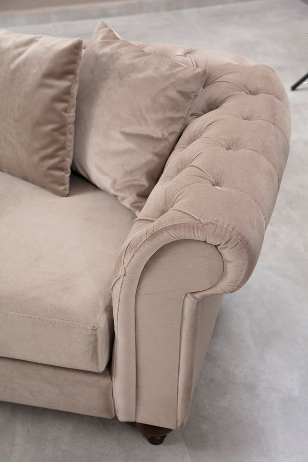 Asir Divano Angolare a sinistro 6 posti in velluto Bogart Beige