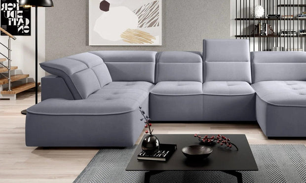Wersal Divano Angolare a sinistro 6 posti Murielle XL Grigio