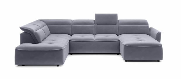 Wersal Divano Angolare a sinistro 6 posti Murielle XL Grigio