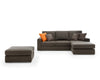 LeComfort Divano Angolare con pouf a destro 3 posti Icardi Piccola Grigio
