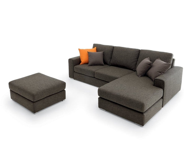 LeComfort Divano Angolare con pouf a destro 3 posti Icardi Piccola Grigio