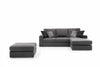 LeComfort Divano Angolare con pouf a destro 3 posti Icardi Piccola Grigio