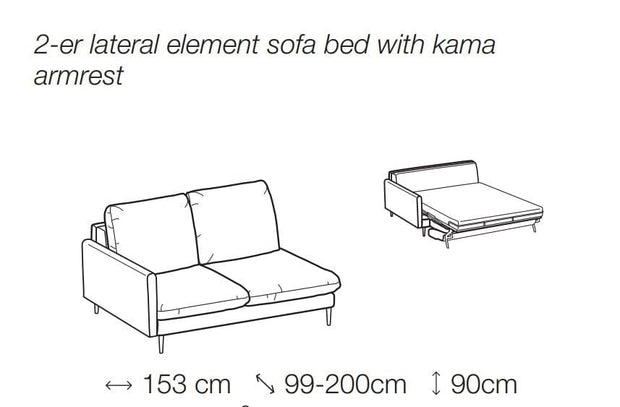 LeComfort Divano Angolare Letto a destro 3 posti Balitos Piccola Grigio