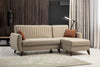 Asir Divano Angolare Letto a destro 3 posti in tessuto Alkon Beige