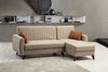 Divano Angolare Letto a destro 3 posti in tessuto Alkon Beige (1)