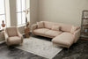 Asir Divano Angolare Letto a destro 3 posti in tessuto Simena Beige