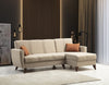 Asir Divano Angolare Letto a destro 3 posti in tessuto Zaden Beige