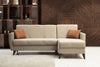 Asir Divano Angolare Letto a destro 3 posti in tessuto Zaden Beige
