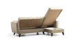 Asir Divano Angolare Letto a destro 3 posti in tessuto Zaden Beige
