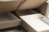 Asir Divano Angolare Letto a destro 3 posti in tessuto Zaden Beige