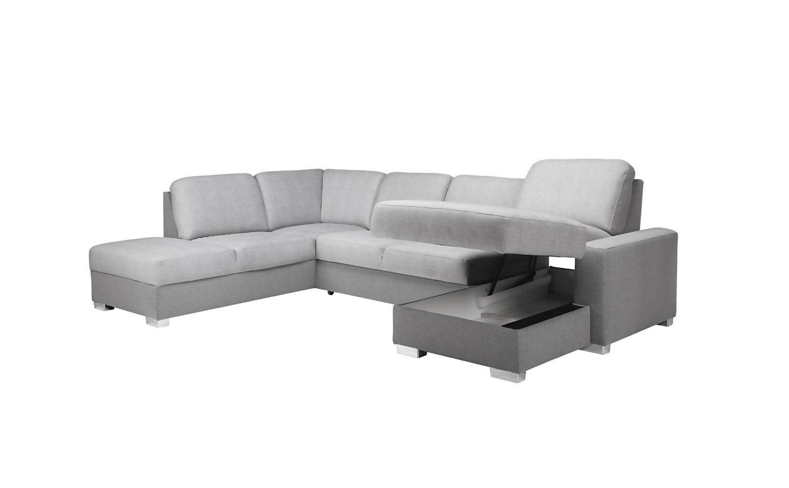 Divano Angolare Letto a destro 4 posti Chance Grande Grigio (6)