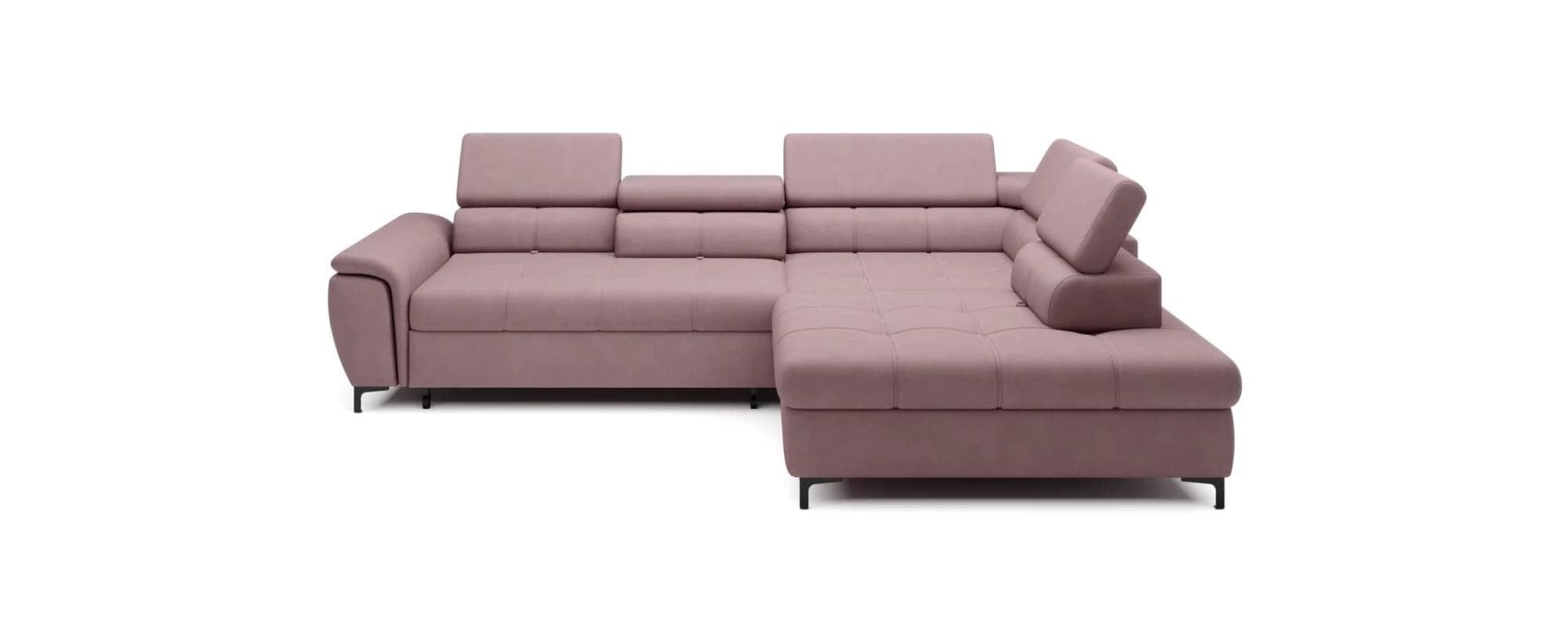 Wersal Divano Angolare Letto a destro 4 posti Devos Rosa