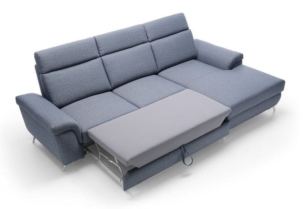 Divano Angolare Letto a destro 4 posti Flame Blu (3)