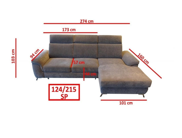 Divano Angolare Letto a destro 4 posti Flame Blu (4)