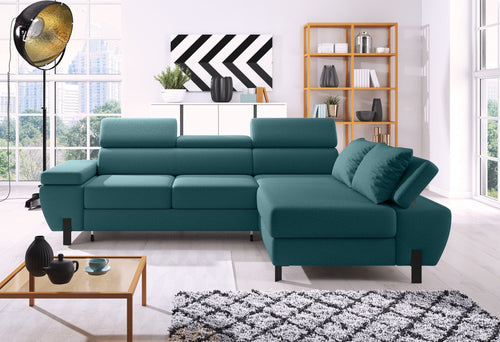 Wersal Divano Angolare Letto a destro 4 posti Melinda Mini Verde