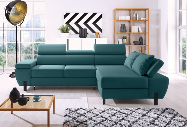 Wersal Divano Angolare Letto a destro 4 posti Melinda Mini Verde