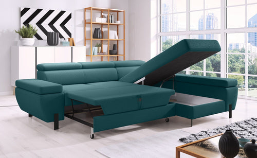 Wersal Divano Angolare Letto a destro 4 posti Melinda Mini Verde